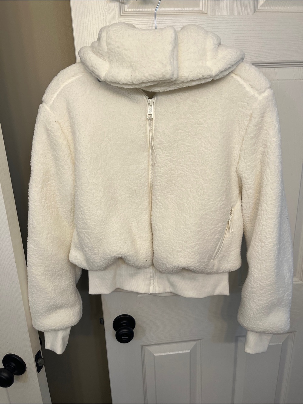 Altar’d State As Revival Cozy Cream Sherpa Zip-Up Hoodie size XS